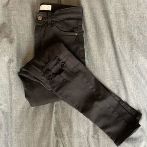 Topshop Ripped Black Jeans